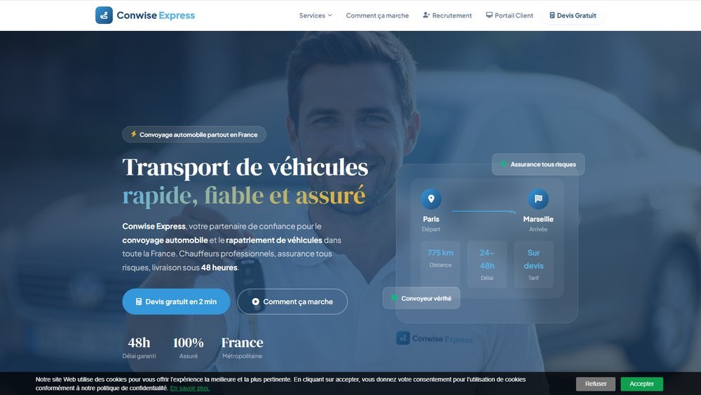 Conwise Express — un site en cocon sémantique qui capte la demande — Webily Agence