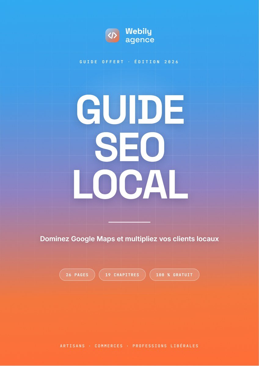 Couverture du guide SEO local de Webily Agence, 26 pages au format PDF