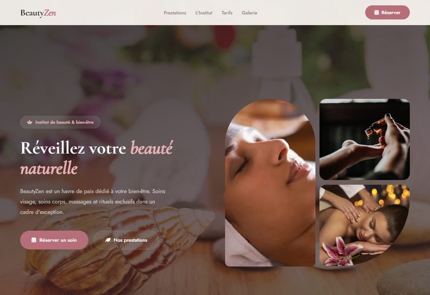 Aperçu du modèle de site BeautyZen