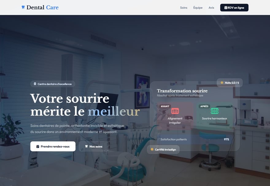 Aperçu du modèle de site DentalCare