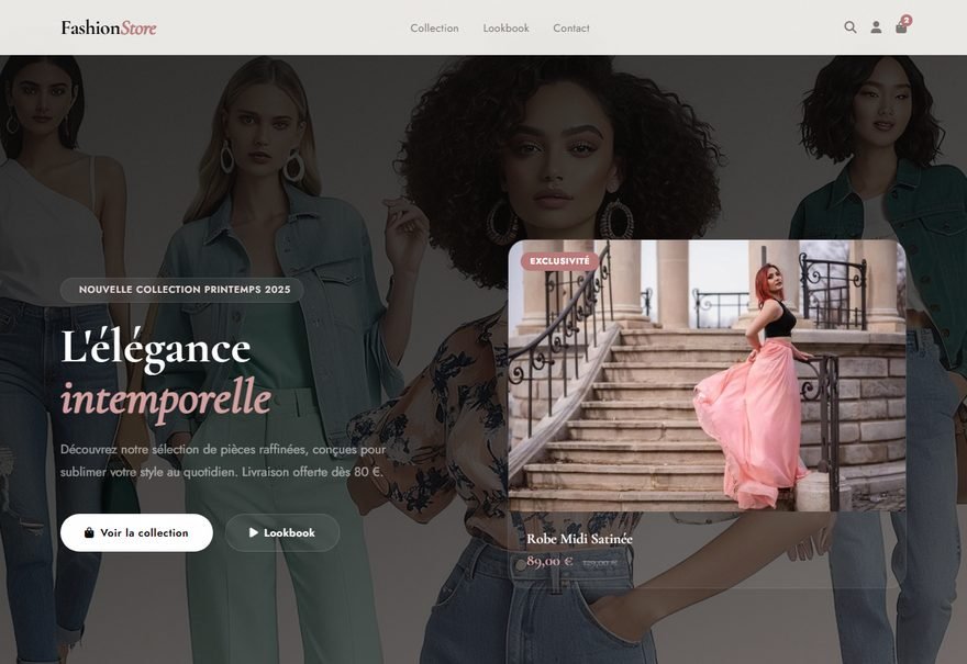 Aperçu du modèle de site FashionStore