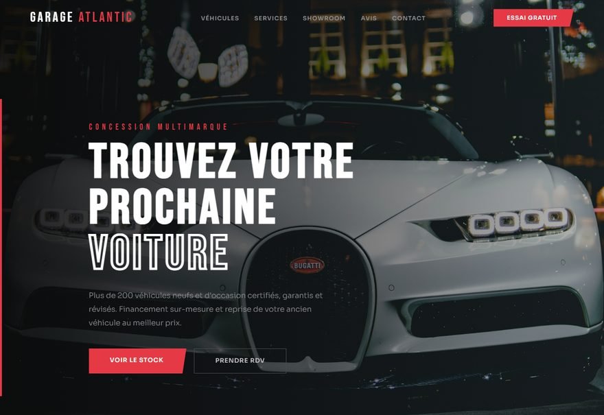 Aperçu du modèle de site GARAGE ATLANTIC
