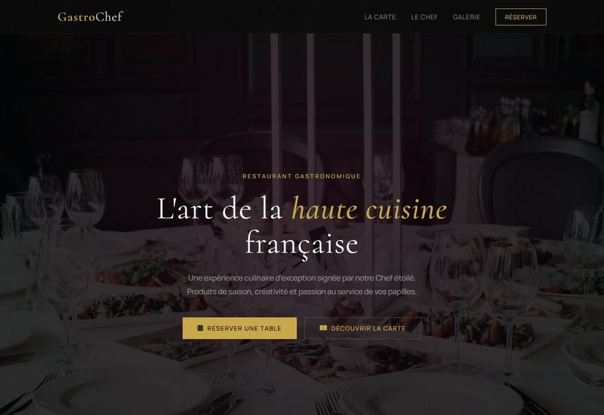 Aperçu du modèle de site GastroChef