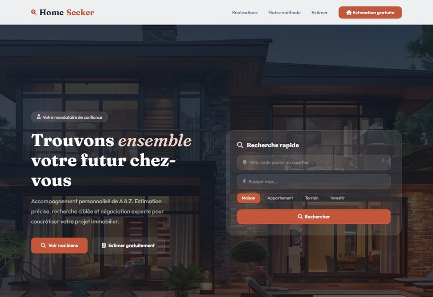 Aperçu du modèle de site HomeSeeker