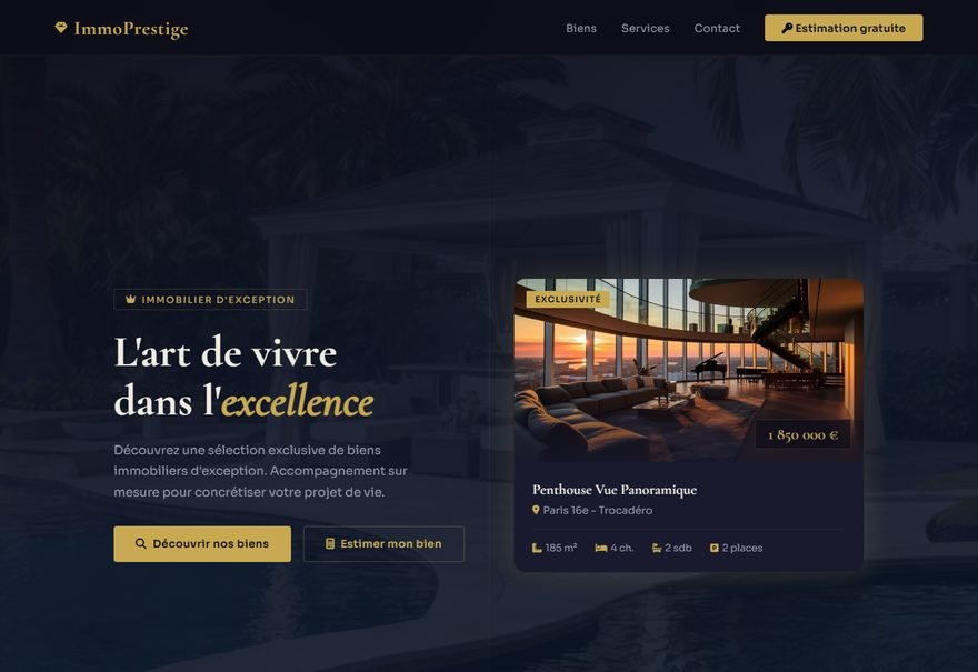 Aperçu du modèle de site ImmoPrestige
