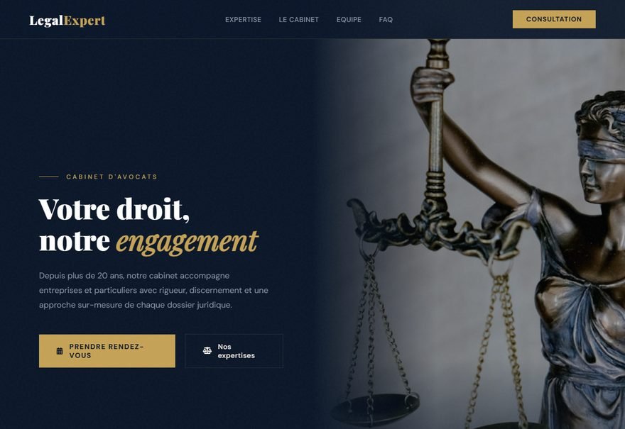 Aperçu du modèle de site LegalExpert