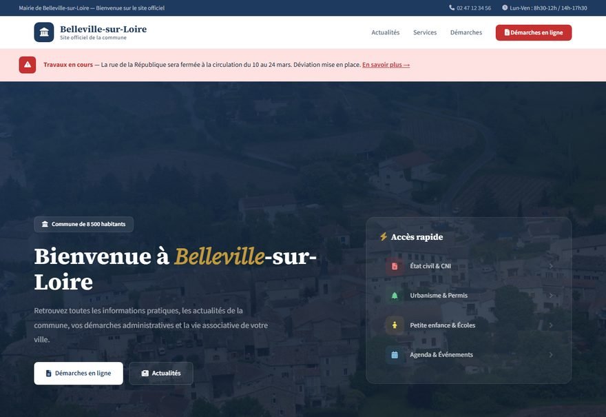 Aperçu du modèle de site Mairie de Belleville-sur-Loire