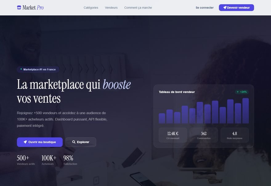 Aperçu du modèle de site MarketPro