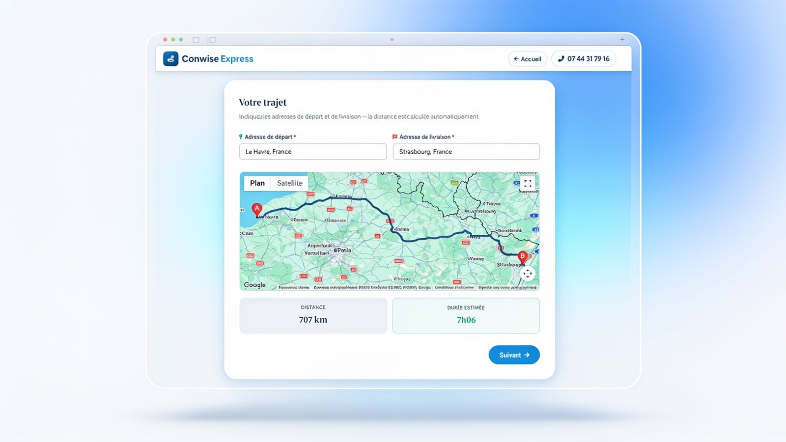 L'outil de devis en ligne interactif de Conwise Express